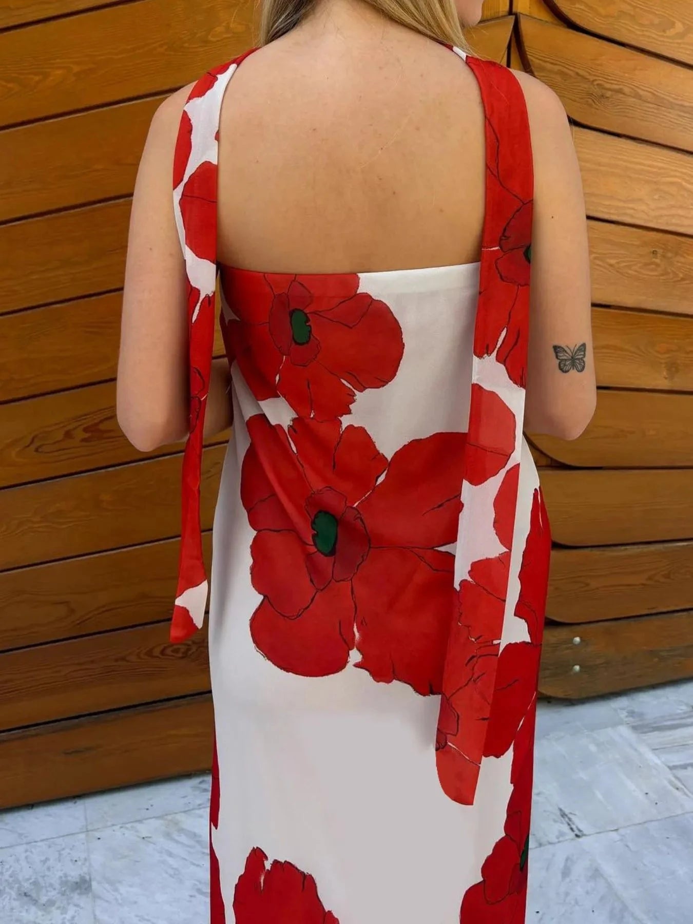 Printed Tube Maxi Dress