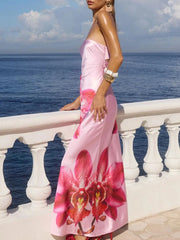 Printed Tube Maxi Dress