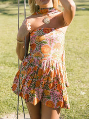 Printed Tube Mini Dress Multicolor / S