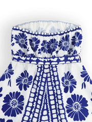 Printed Tube Tie Waist Romper