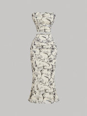 Printed Tube Top and Skirt Set Color / XS