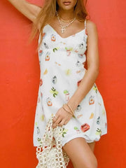 Printed V-Neck Cami Dress
