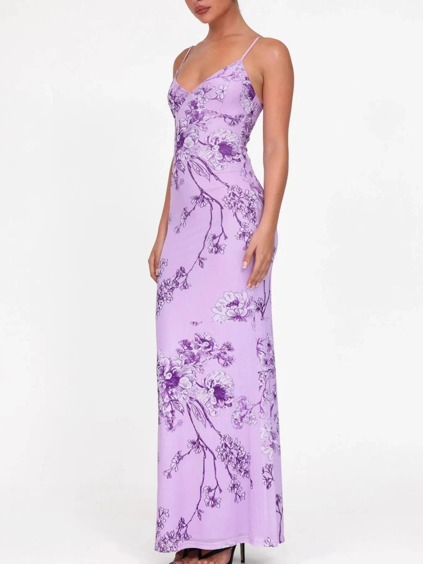 Printed V-Neck Maxi Dress