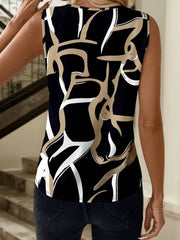 Printed V-Neck Tank