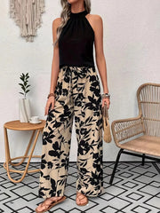 Printed Wide Leg Casual Pants