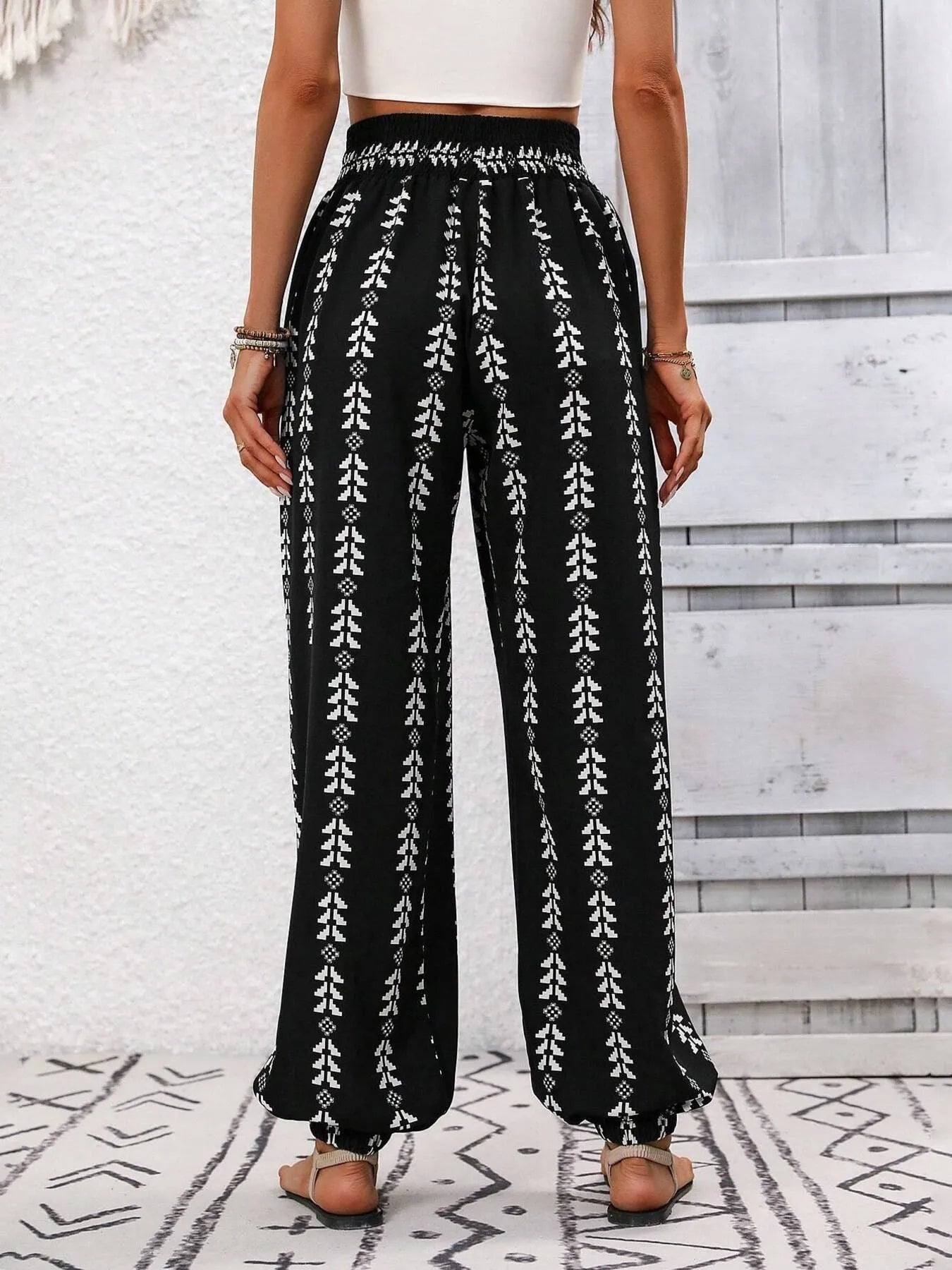 Printed Wide Leg Pants