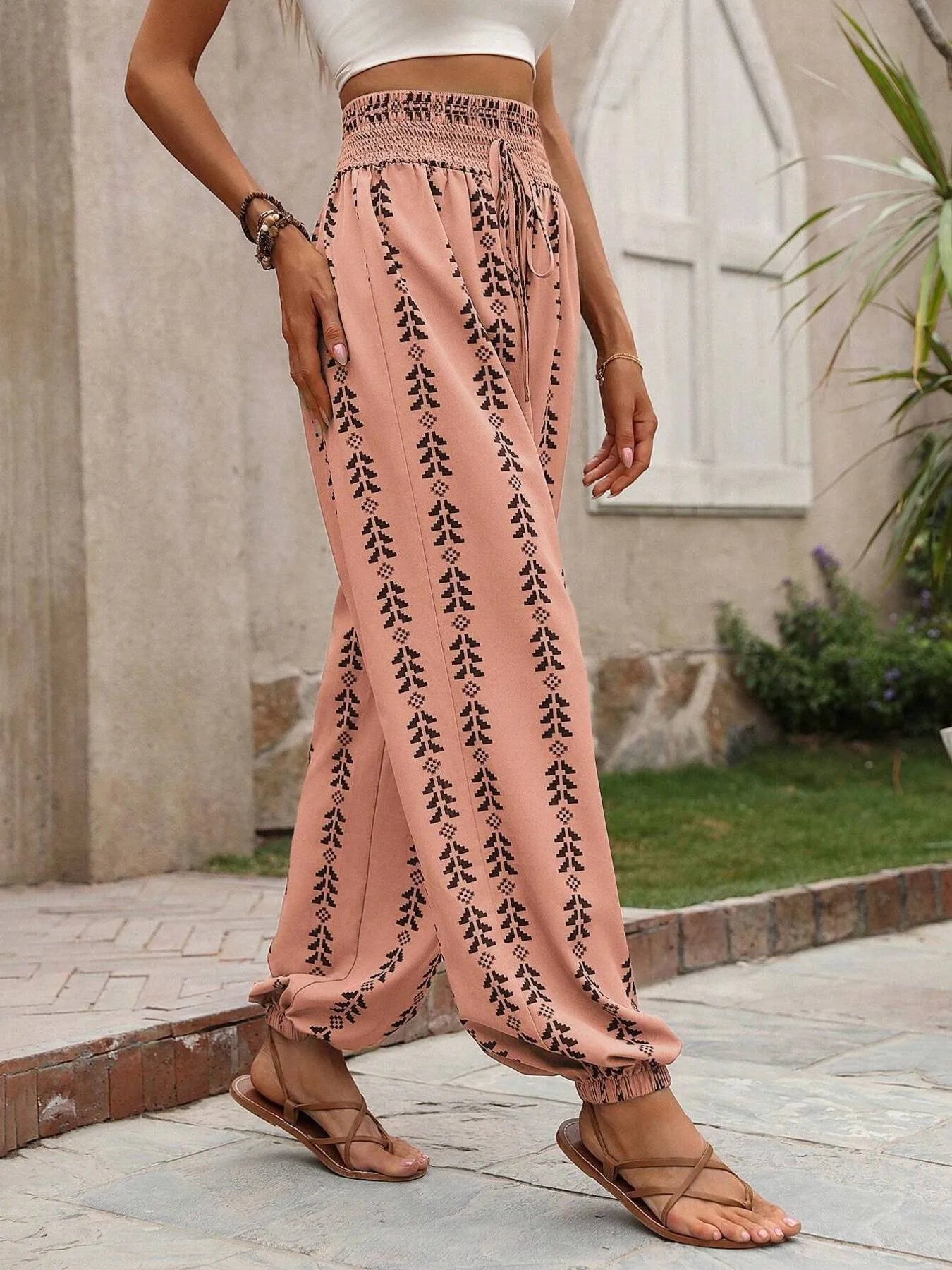 Printed Wide Leg Pants