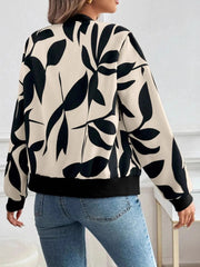 Printed Zip Up Long Sleeve Jacket