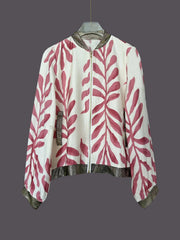 Printed Zip Up Long Sleeve Jacket