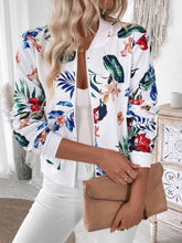 Printed Zip Up Long Sleeve Jacket Floral / S