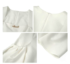 Puff Short Sleeve A-Line Mini Dress
