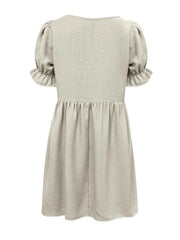 Puff Sleeve Babydoll Mini Dress