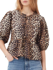 Puff Sleeve Bow Tie Blouse