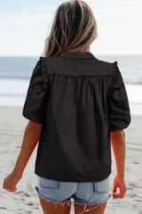 Puff Sleeve Button Down Shirt
