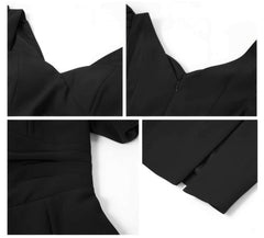 Puff Sleeves Belted High Slit Dress