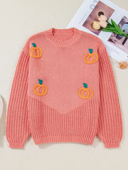 Pumpkin Embroidered Thanksgiving Holiday Sweater