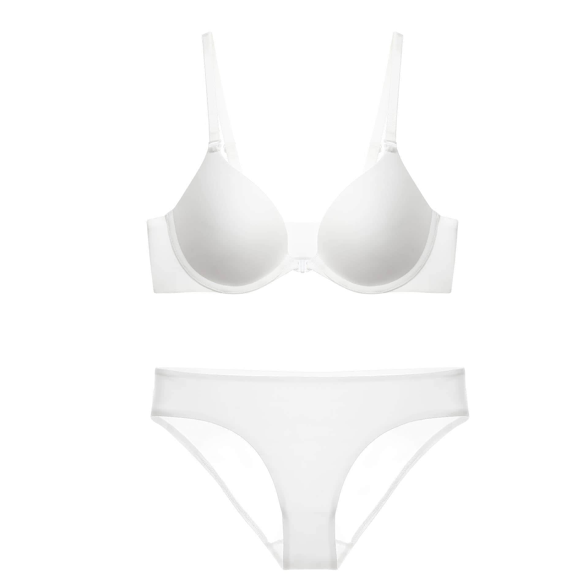 Push-Up Strapless Refined Bra Panty Set 70A / White