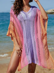 Rainbow Gradient Crochet Cover-Up Multicolor / One Size