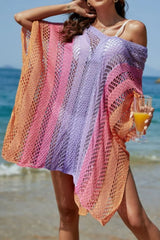 Rainbow Gradient Crochet Cover-Up Multicolor / One Size