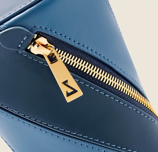 Rainbow Series Vibrant Blue Leather Baguette Shoulder Bag