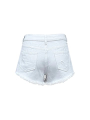 Raw Hem High Waist Denim Shorts