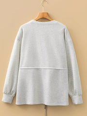 rawstring Waist Tunic Solid Sweatshirt