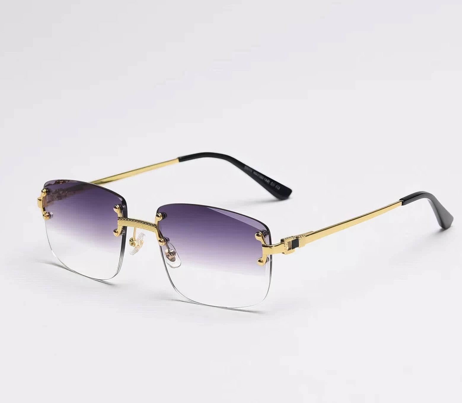 Rectangular Slim Ultra Eyewear Purple/Gold / Resin