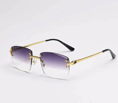 Rectangular Slim Ultra Eyewear Purple/Gold / Resin