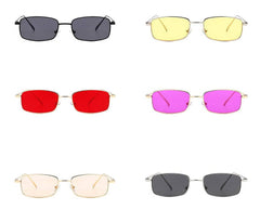 Rectangular Square Retro Gold Frame HipHop Glasses