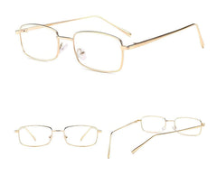 Rectangular Square Retro Gold Frame HipHop Glasses