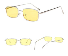Rectangular Square Retro Gold Frame HipHop Glasses