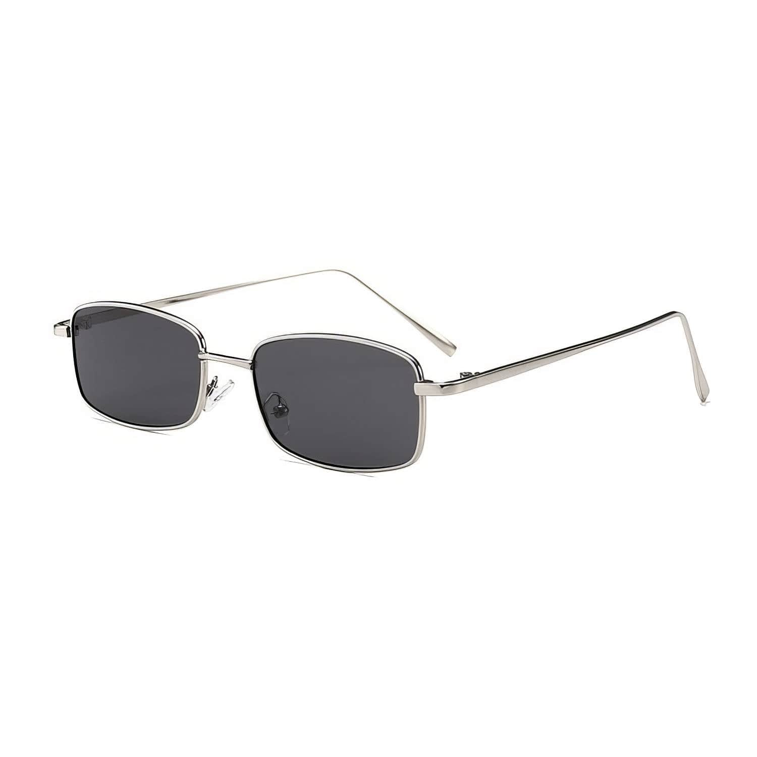 Rectangular Square Retro Gold Frame HipHop Glasses Black/Black / Resin