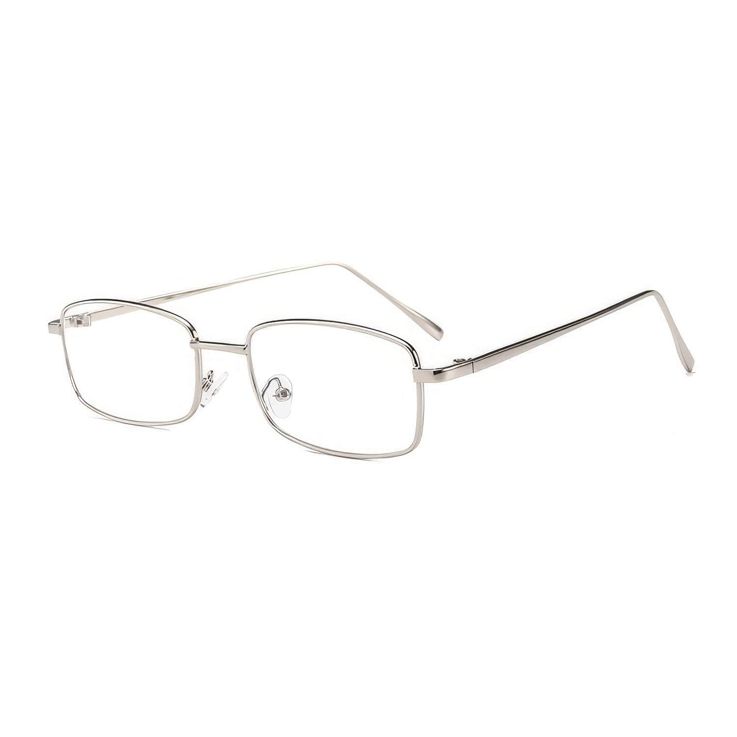 Rectangular Square Retro Gold Frame HipHop Glasses Gray/Silver / Resin