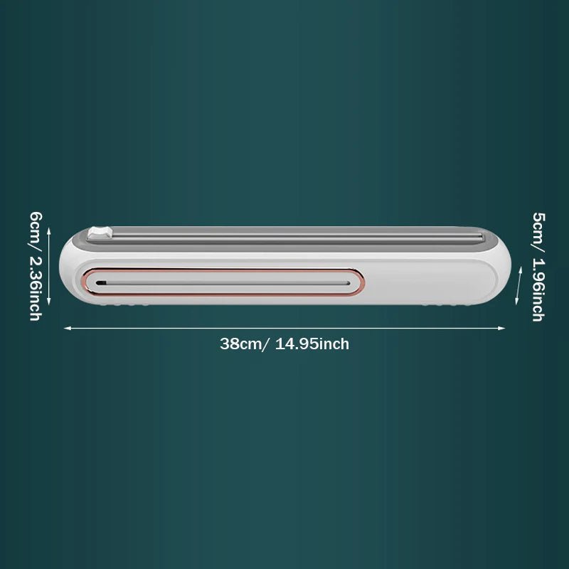Refillable magnetic plastic wrap dispenser with cutter: for foil and film in the kitchen