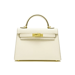 Renaissance Calf Leather Handbag with Hardware Ivory / Large
