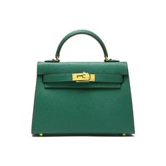 Renaissance Calf Leather Handbag with Hardware Pea Green / Large