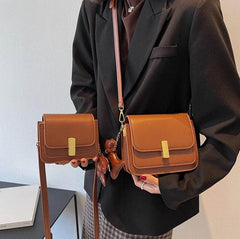 Retro Vegan Leather Crossbody Sling Bag
