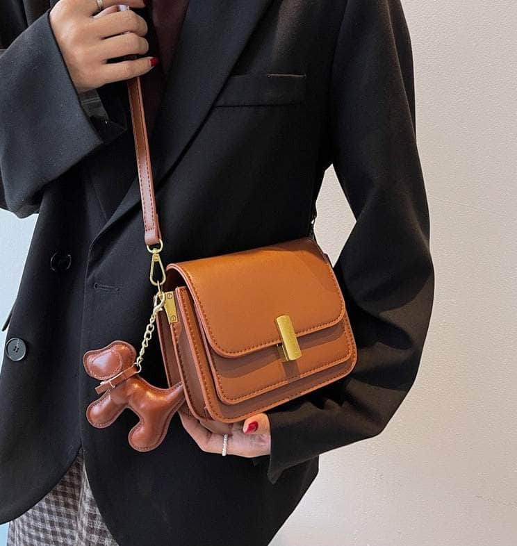 Retro Vegan Leather Crossbody Sling Bag