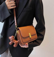Retro Vegan Leather Crossbody Sling Bag