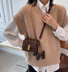 Retro Vegan Leather Crossbody Sling Bag