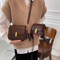 Retro Vegan Leather Crossbody Sling Bag