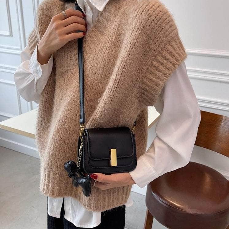 Retro Vegan Leather Crossbody Sling Bag