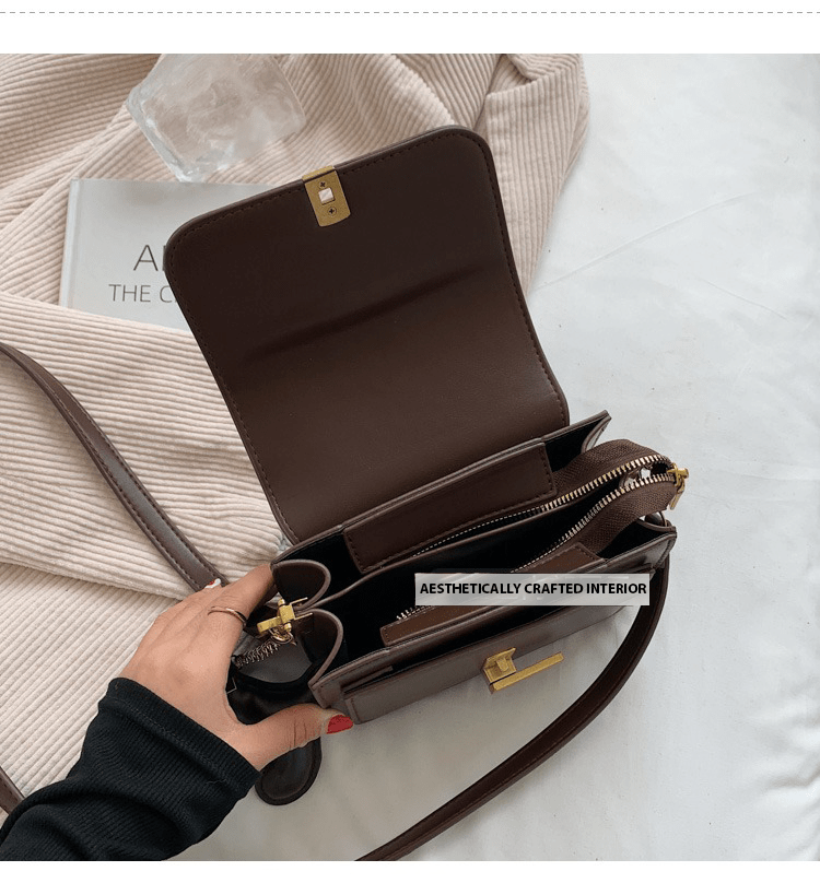Retro Vegan Leather Crossbody Sling Bag