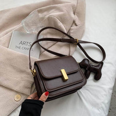 Retro Vegan Leather Crossbody Sling Bag Coffee / Large