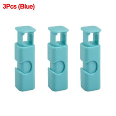 Reusable Plastic Food Sealing Clip for Snack and Bread Bags 3Pcs (Blue)