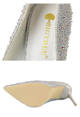 Rhinestone Crystal Stiletto Court Heels