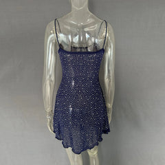 Rhinestone Decor Mini Cami Dress