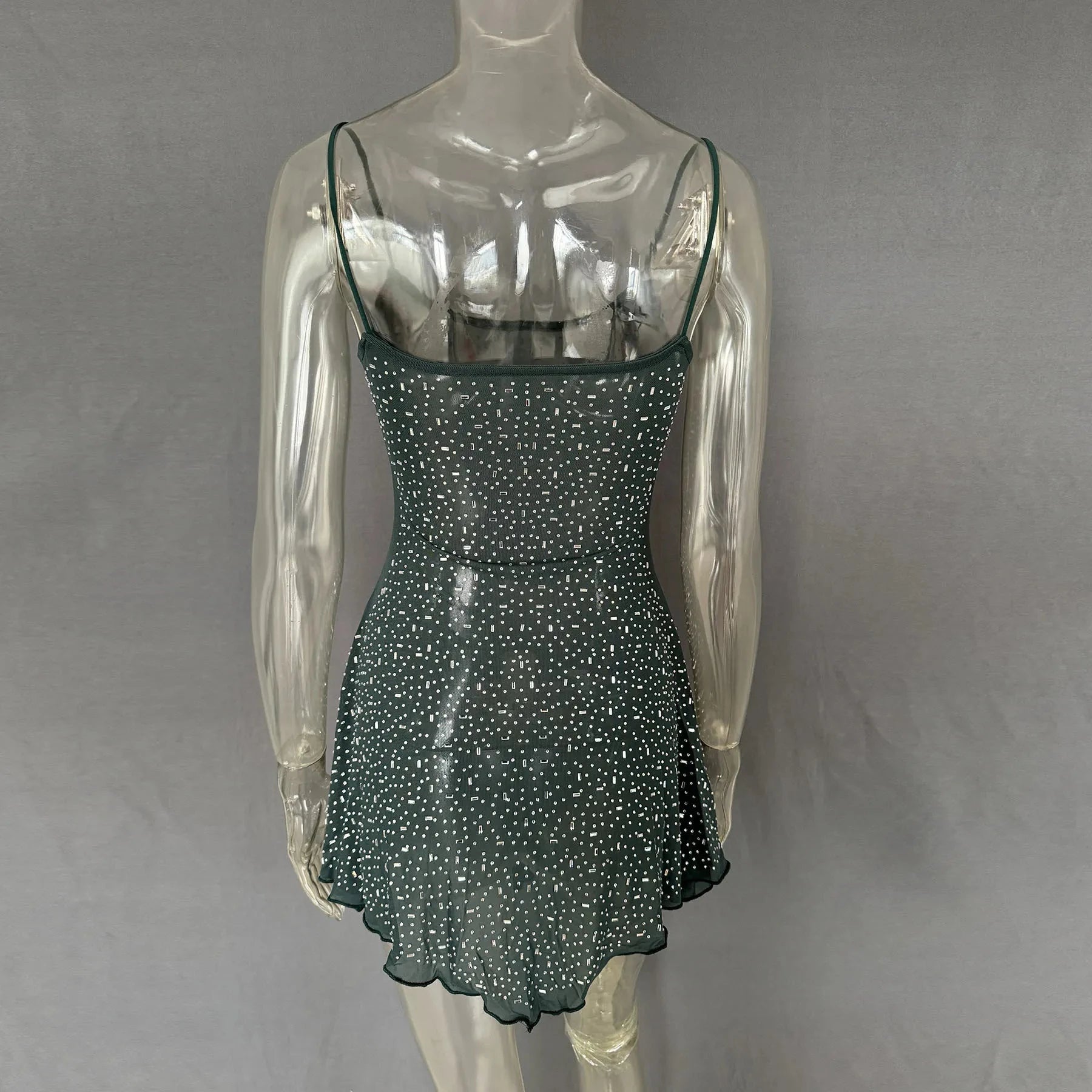 Rhinestone Decor Mini Cami Dress