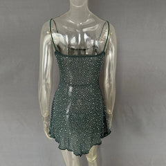 Rhinestone Decor Mini Cami Dress