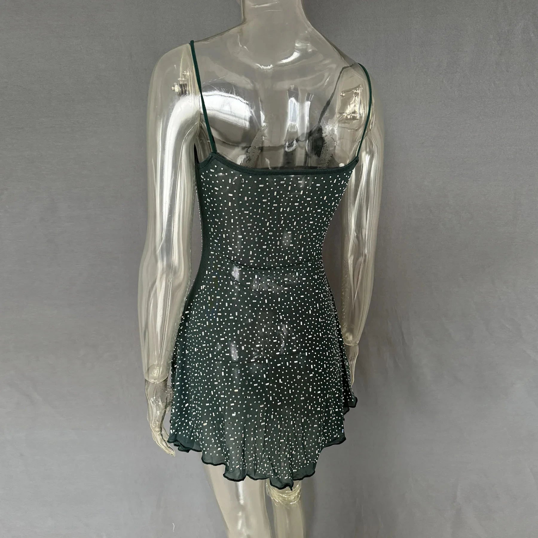 Rhinestone Decor Mini Cami Dress
